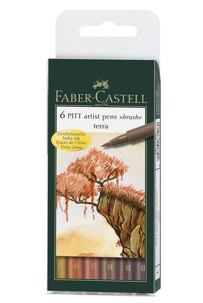 Faber-Castell Pitt Artist Brush Pens 6 Pack Terra