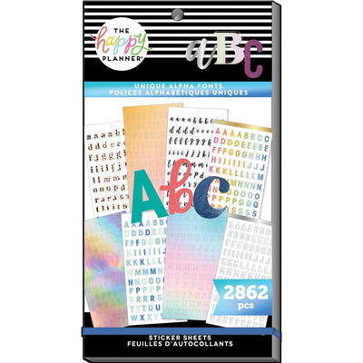 Happy Planner Sticker Pack | ABC Unique Alpha Fonts