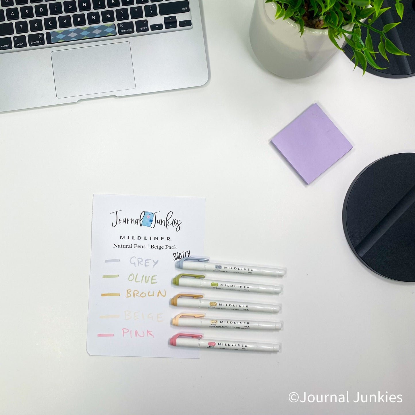 Zebra Mildliners Natural Pens | Beige Pack Journal Junkies Buy NZ Flat lay