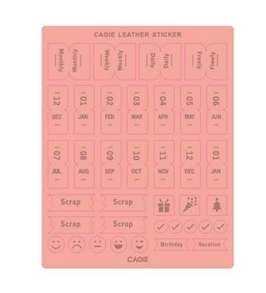 PU Leather Indexing Stickers | Calendar Spread Tabs