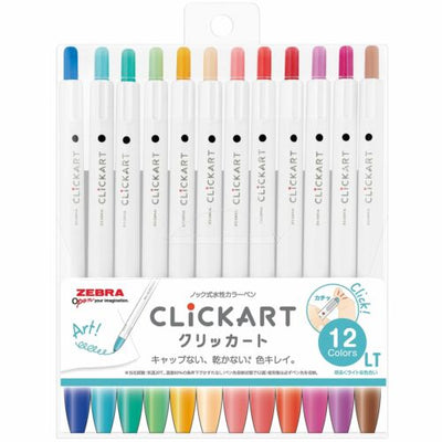 JOURNAL JUNKIES Zebra Pens Click Art Pack of 12 Light Blue