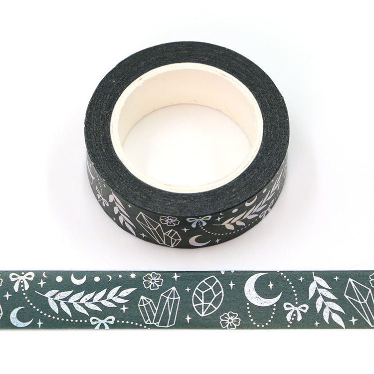 Journal Junkies NZ Medium Washi Tape Buy Foil Jewellery Pattern Green JJ-W-121