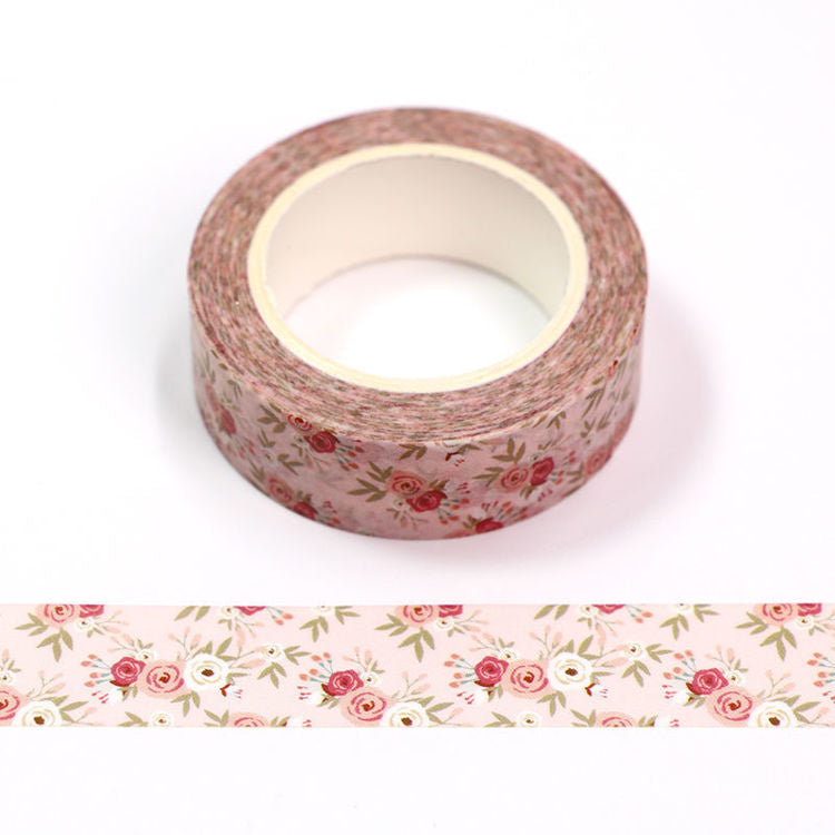 Journal Junkies NZ Medium Washi Tape Buy Pink Flower JJ-W-109