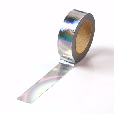 Journal Junkies NZ Medium Washi Tape Buy Silver Holographic Foil JJ-W-179