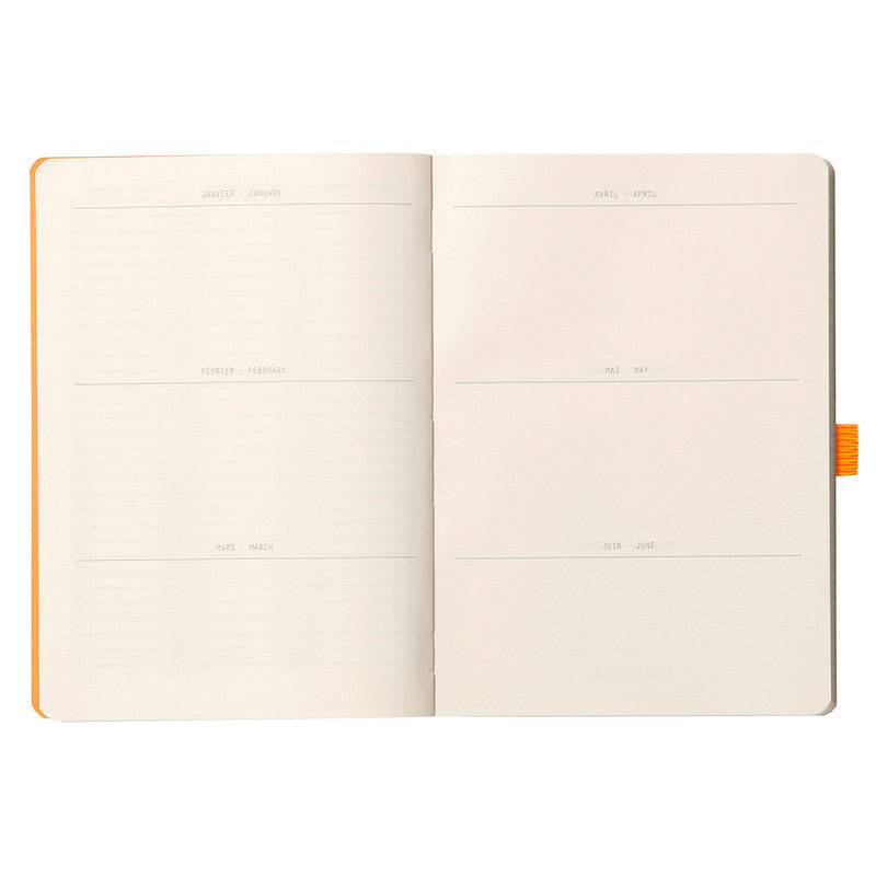 Journal Junkies NZ Rhodia Goal Book Dotted A5 Notebook Qurterly Calendar