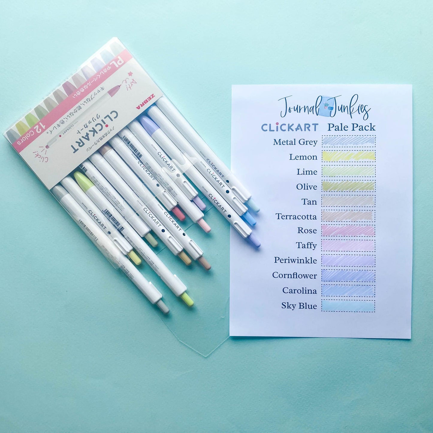 Journal Junkies Zebra Clickart Pale Pen Swatches-6