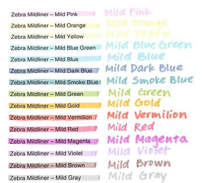 zebra mildliners nz all colours packs colour pallets