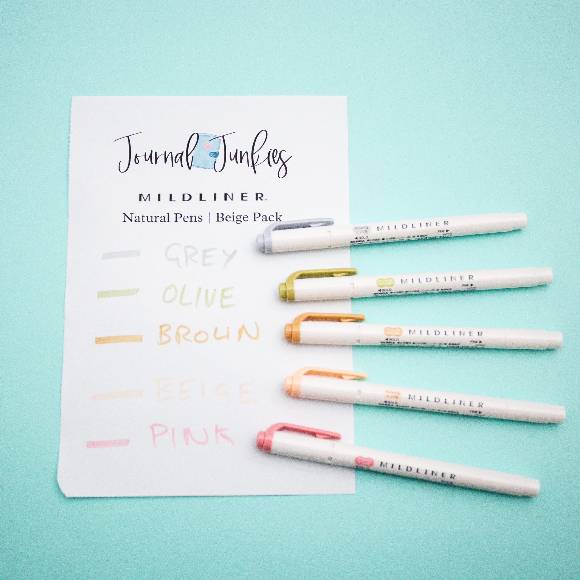 Zebra Mildliners Natural Pens | Beige Pack Journal Junkies Buy NZ